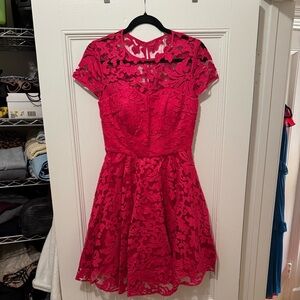 Ted Baker Hot Pink Lace Dress
